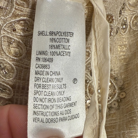 Tahari ASL Metallic Jacquard Dress and Jacket Set by Arthur S. Levine Size 4 - Picture 4 of 13